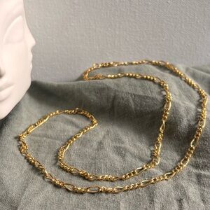 Gold Twisted Link Necklace & Bracelet Set - Women Jewelry